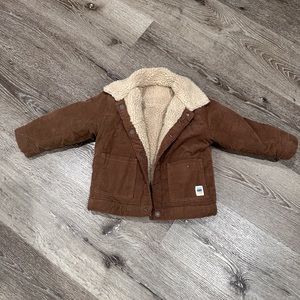 Zara fur brown jean jacket